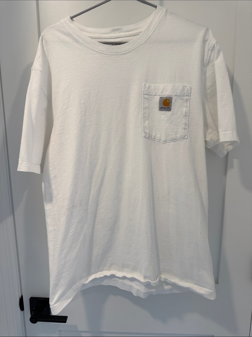 Carhartt White Short-Sleeve Pocket Tee with Logo Patch
